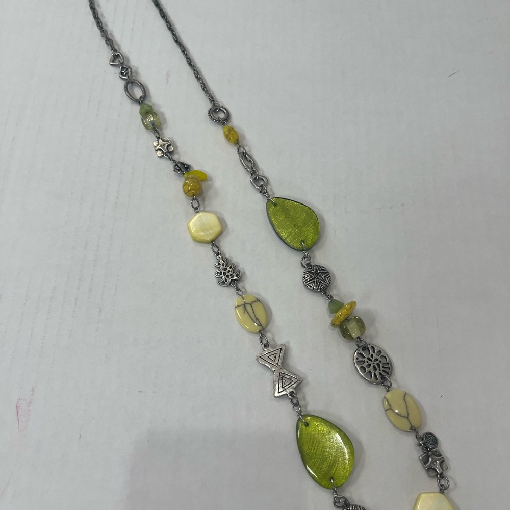 Chico's Silver and Yellow Necklace